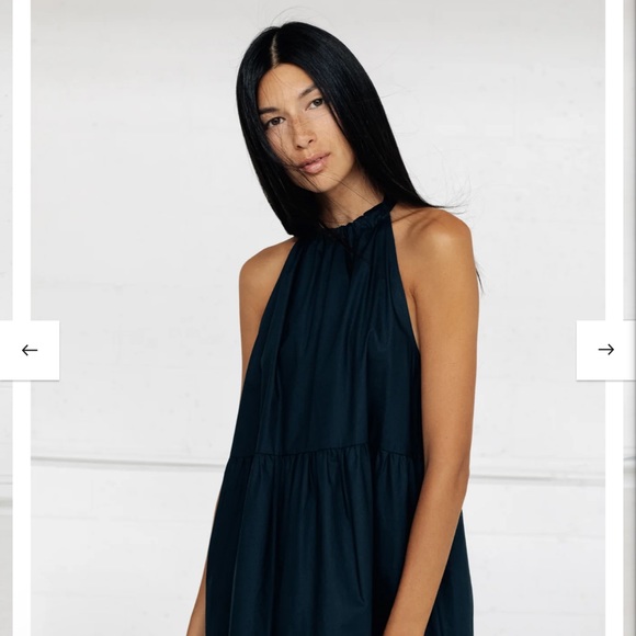 NWOT Paper Label, Navy blue, cotton, maxi length, halter dress by PaperLabel. - Picture 3 of 7